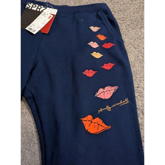 New with Tags! Uniqlo x SPRZ NY Andy Warhol Kissing Lips Sweatpants Women's XL - Picture 2 of 7